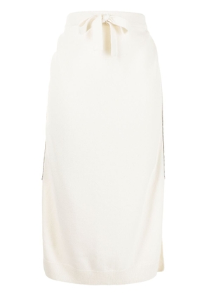 N.Peal midi cashmere skirt - White