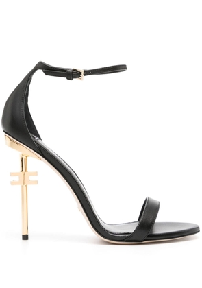 Elisabetta Franchi 115mm logo-heel leather sandals - Black