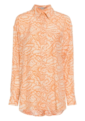 Stella McCartney cloud-print silk shirt - Orange