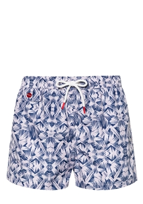 Kiton abstract-print swim shorts - Blue