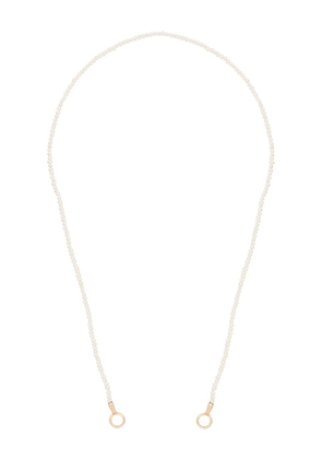 Marla Aaron 14kt gold and Akoya pearl lock necklace - White