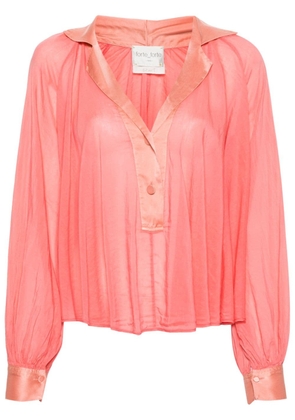 Forte Forte notched-collar cotton-blend blouse - Pink