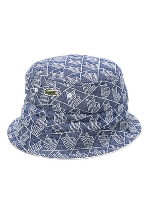 Lacoste logo-jacquard denim bucket hat - Blue
