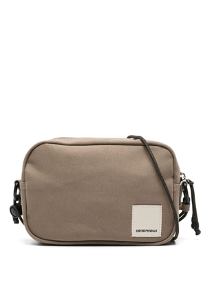 Emporio Armani Tech canvas messenger bag - Neutrals
