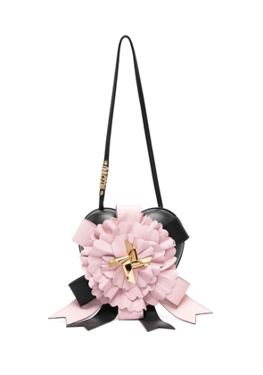 Moschino bow-detailed heart-shape shoulder bag - Black