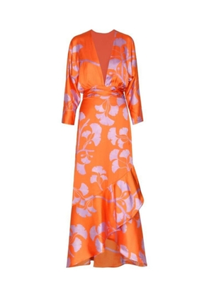 ANDRES OTALORA Heliconia floral-print maxi-dress - Orange