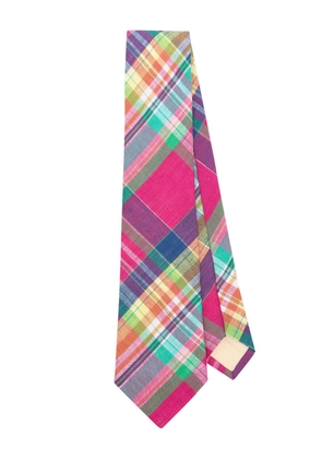 Polo Ralph Lauren check-pattern linen tie - Pink