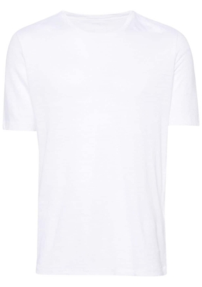 120% Lino round-neck linen T-shirt - White