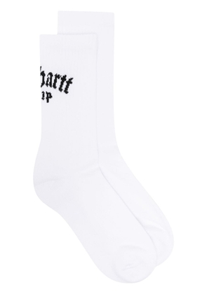 Carhartt WIP logo intarsia-knit cotton-blend socks - White