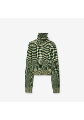 Burberry Warped Houndstooth Wool Blend Sweater