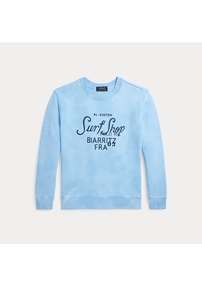 Tie-Dye-Print Fleece Graphic Sweatshirt