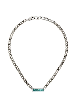 Gucci Sterling Silver Logo Necklace