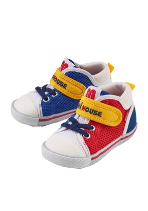 Miki House Velcro-Strap High-Top Sneakers