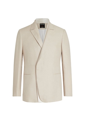 Zegna Linen Double-Breasted Evening Jacket