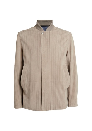 Paul Smith Suede Striped Bomber Jacket