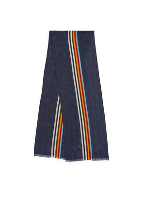 Paul Smith Wool-Blend Central-Stripe Scarf