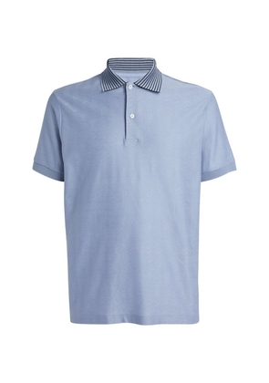 Paul Smith Cotton Stripe-Collar Polo Shirt