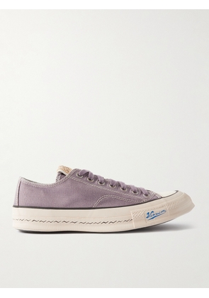 Visvim - Skagway Leather-Trimmed Canvas Sneakers - Men - Purple - US 8