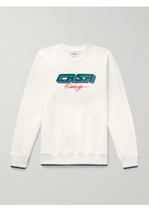 Casablanca - Casa Racing 3D Logo-Appliquéd Organic Cotton-Jersey Sweatshirt - Men - White - S