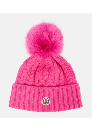 Moncler Logo cable-knit wool and cashmere beanie
