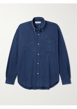 The Frankie Shop - Sinclair Button-Down Collar Cotton-Blend Twill Shirt - Men - Blue - XS