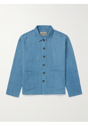 Kartik Research - Cropped Embroidered Cotton Jacket - Men - Blue - S