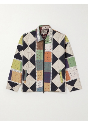 Kartik Research - Embroidered Quilted Patchwork Cotton Jacket - Men - Neutrals - S