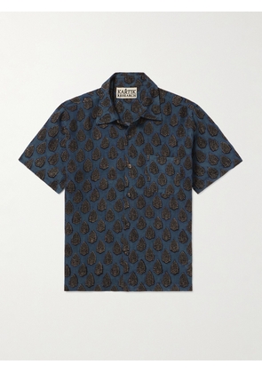 Kartik Research - Printed Linen-Gauze Shirt - Men - Blue - S