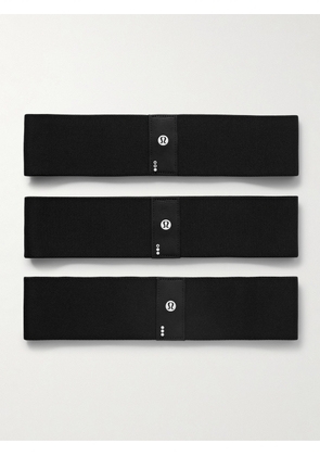 Lululemon - Set of Three Logo-Print Resistance Bands - Men - Black