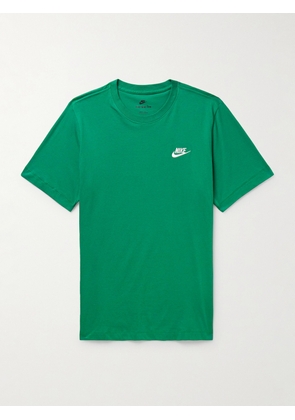 Nike - Sportswear Club Logo-Embroidered Cotton-Jersey T-Shirt - Men - Green - XS