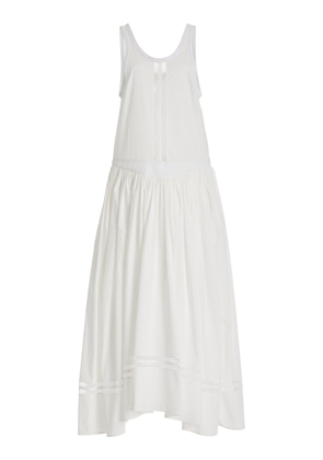 Diotima - Pocomania Hand-Embroidered Cotton Maxi Dress - White - 1 - Moda Operandi
