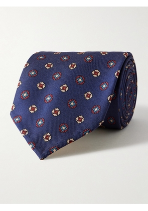 Rubinacci - 7.5cm Printed Silk-Twill Tie - Men - Blue