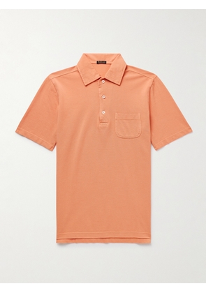 Rubinacci - Slim-Fit Cotton-Piqué Polo Shirt - Men - Orange - IT 46