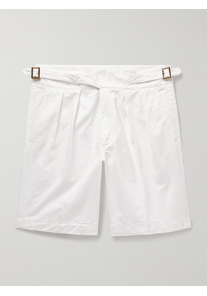 Rubinacci - Manny Straight-Leg Pleated Cotton Shorts - Men - White - IT 44
