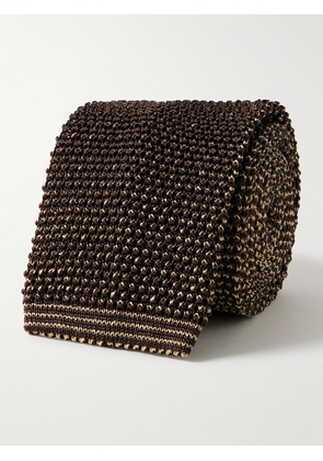 Rubinacci - 6cm Knitted Silk Tie - Men - Brown