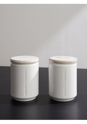 Brunello Cucinelli - Set of Two Lidded Ceramic Vases - Men - Neutrals