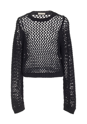 Diotima - Highgate Crocheted Cotton Sweater - Black - 2 - Moda Operandi