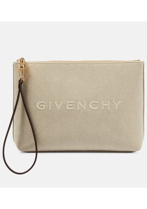 Givenchy Logo embroidered canvas pouch