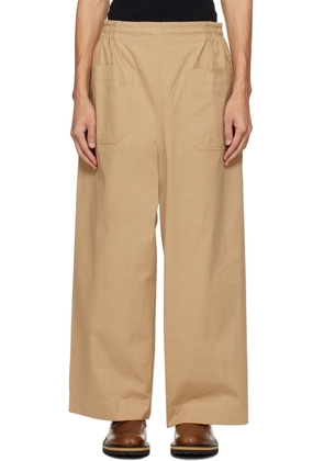 Hed Mayner Beige Patch Pocket Trousers