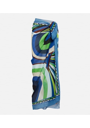Pucci Printed short cotton beach cover-up