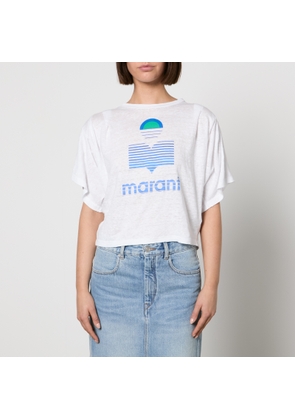 Marant Etoile Kyanza Logo-Print Linen T-Shirt - S