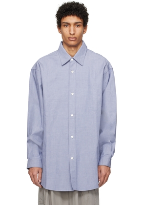 Hed Mayner Blue Twin Pleats Shirt