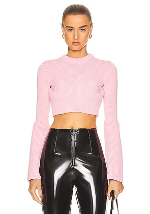 ALAÏA Detroit Crop Top in Rose Clair - Pink. Size 34 (also in ).