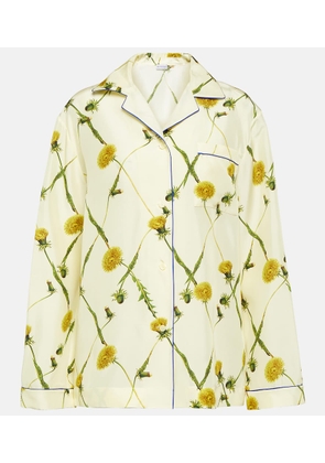 Burberry Floral silk poplin pajama shirt