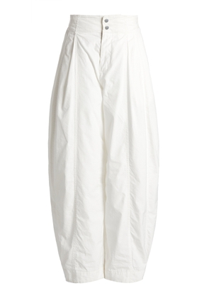 Bottega Veneta - Pleated Cotton Tapered Trousers - White - IT 36 - Moda Operandi