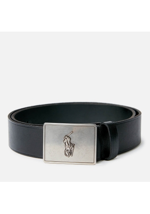 Polo Ralph Lauren Men's 36mm Plaque Vachetta Belt - Black - L/W36