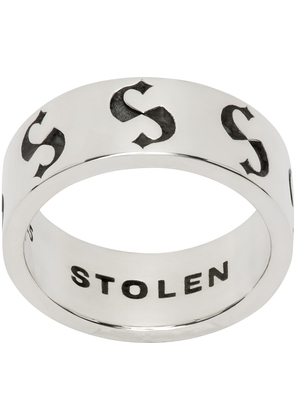Stolen Girlfriends Club Silver Narrow S-Logo Imprint Ring