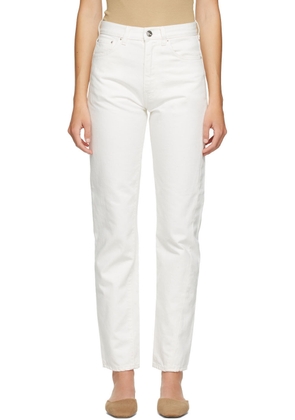 TOTEME SSENSE Exclusive White Twisted Seam Jeans