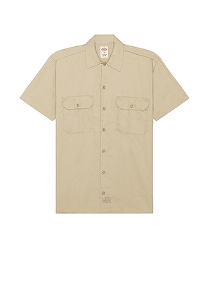 Dickies Original Twill Short Sleeve Work Shirt in Khaki - Tan. Size M (also in S).