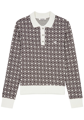 Wales Bonner Selassie Jacquard Stretch-cotton Polo Shirt - Brown - L